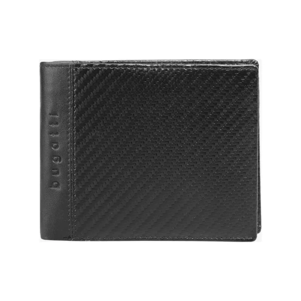Мъжки портфейл Bugatti - Comet, с RFID защита, черен
