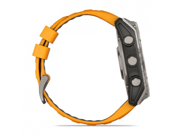 GARMIN FENIX 8 51MM AMOLED SAPPHIRE TITANIUM СЪС SPARK ORANGE/GRAPHITE СИЛИКОНОВА КАИШКА 010-02905-11