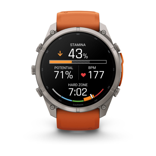 Garmin Fenix 9 Pro inReach Titanium с Autumn Orange/Spark Orange силиконова каишка 010-04337-01