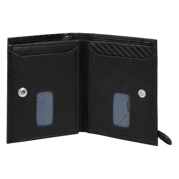 Калъф за карти и документи Bugatti - Secure Slim Carbon, черен