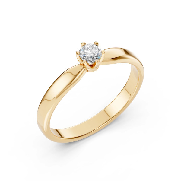 Cara пръстен с диамант 0.20 ct – ЗЛАТНО БИЖУ 14К K101-10040Y(3.7)/14K