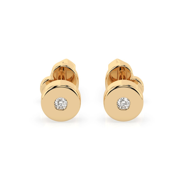 Cara обеци с диаманти 0.04 ct – ЗЛАТНО БИЖУ 14К K102-10050Y/14K