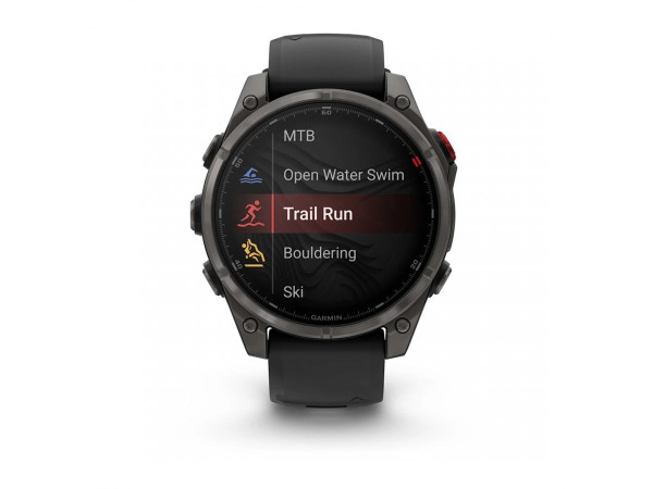 GARMIN FENIX 8 PRO 47MM AMOLED SAPPHIRE CARBON GRAY DLC TITANIUM С BLACK/PEBBLE GRAY СИЛИКОНОВА КАИШКА 010-03198-01