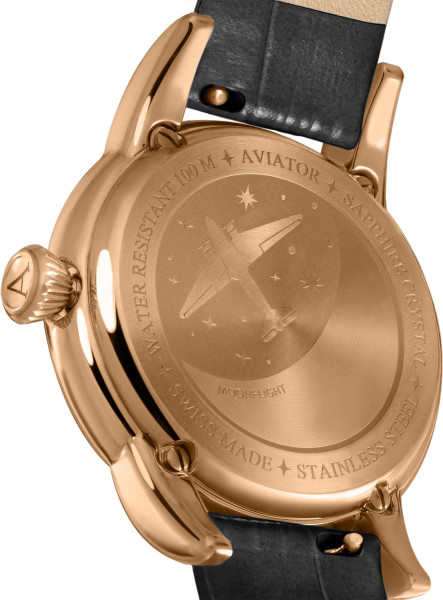 ЧАСОВНИК AVIATOR DOUGLAS MOONFLIGHT DIAMONDS 36MM V.1.33.2.382.4