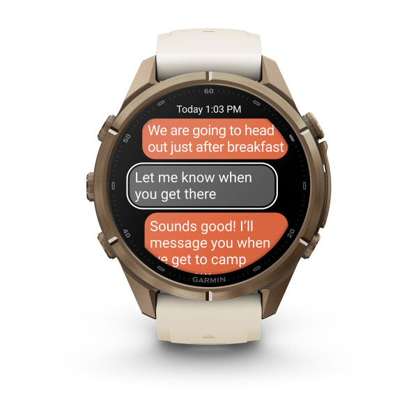 Garmin Fenix 9 Pro inReach Autumn Gold Titanium с Cream/French Grey силиконова каишка 010-04335-21