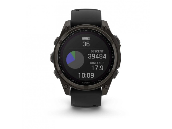 GARMIN FENIX 8 47MM AMOLED SAPPHIRE CARBON GRAY DLC TITANIUM С BLACK/PEBBLE GRAY СИЛИКОНОВА КАИШКА 010-02904-21