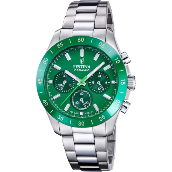 Festina F20693/5 дамски хронограф със зелен циферблат – classicwatches.bg