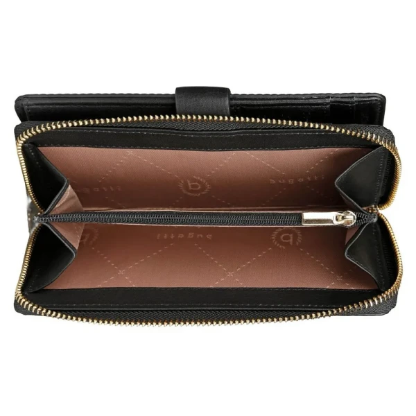 Дамски портфейл Bugatti - Noemi Long, RFID защита, черен
