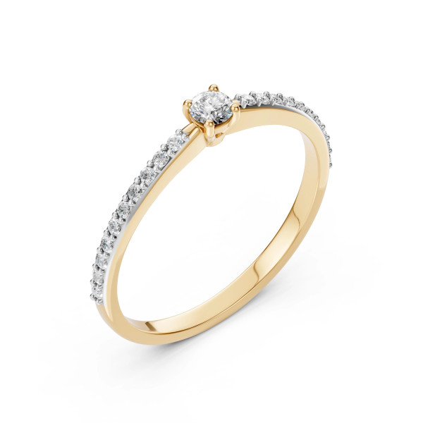 Cara пръстен с диаманти 0.10+0.16 ct – ЗЛАТНО БИЖУ 14К K101-10116/2Y(3.0)/14K