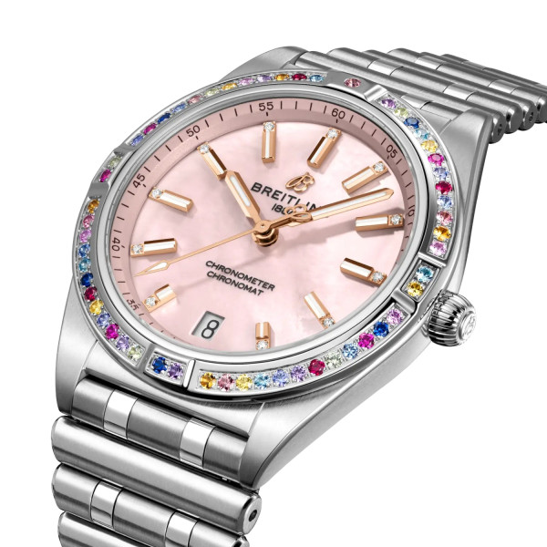 Дамски часовник Breitling G10380BB1K1G1 от стомана и безел от бяло злато – classicwatches.bg