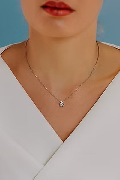 COMETE GOLD NECKLACE DIAMONDS, AQUAMARINE GLQ281