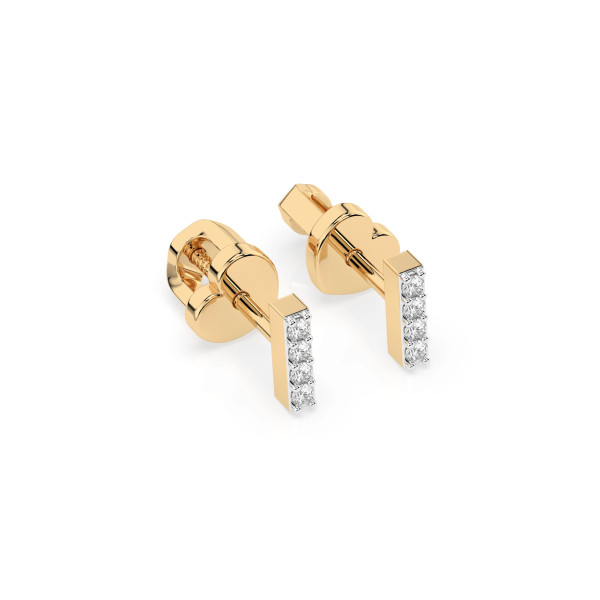 Cara обеци с диаманти 0.08 ct – ЗЛАТНО БИЖУ 14К K102-10069Y/14K
