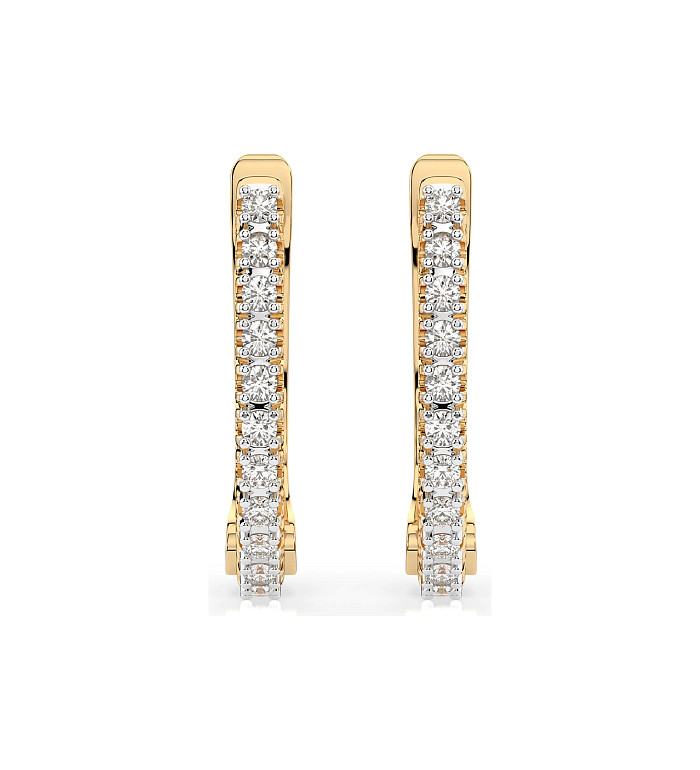 Cara обеци с диаманти 0.18 ct – ЗЛАТНО БИЖУ 14К K102-10076Y/14K