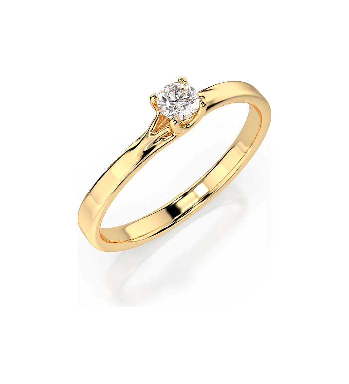 Cara пръстен с диамант 0.10 ct – ЗЛАТНО БИЖУ 14К K101-10014Y(3.0)/14K