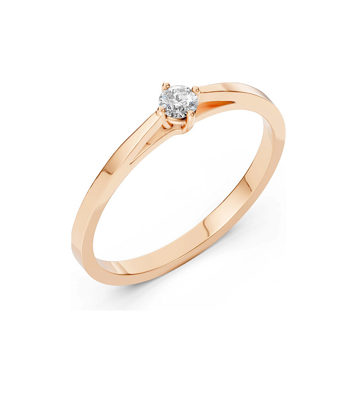 Cara пръстен с диамант 0.10 ct – ЗЛАТНО БИЖУ 14К K101-10125R(3.0)/14K