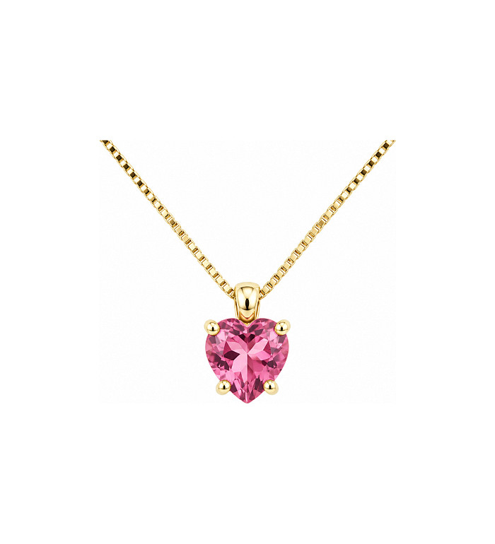Cara Diamanti gold necklace with pink topaz CLN1604PT