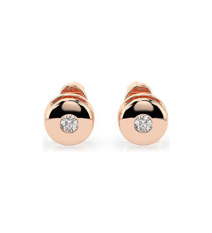 Cara обеци с диаманти 0.08 ct – ЗЛАТНО БИЖУ 14К K102-10048R/14K