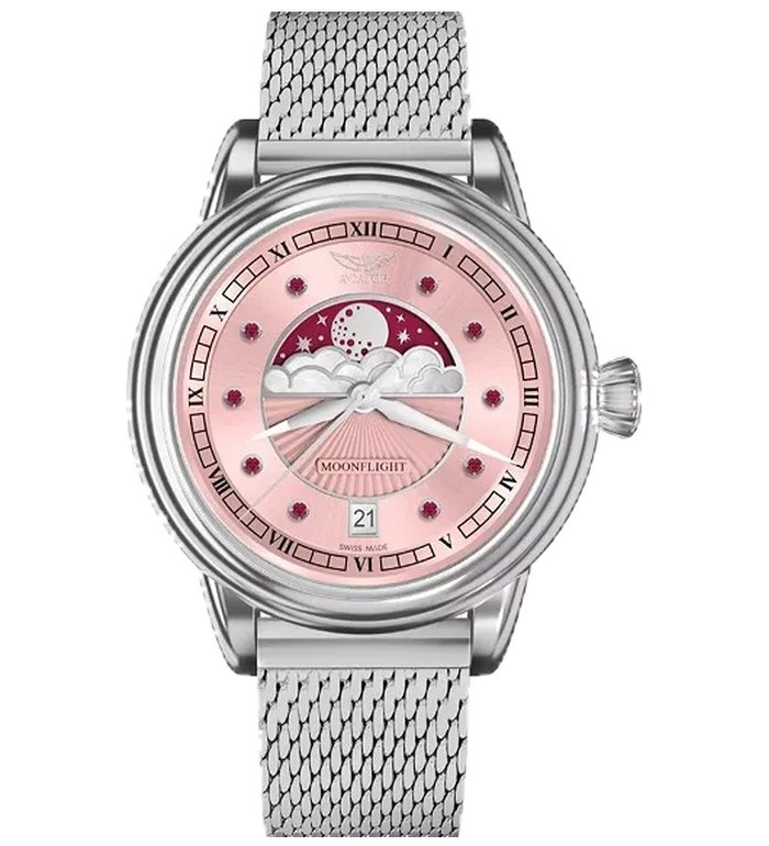 ЧАСОВНИК АVIATOR DOUGLAS MOONFLIGHT GEMSTONE EDITION RUBY 36MM V.1.33.0.417.5