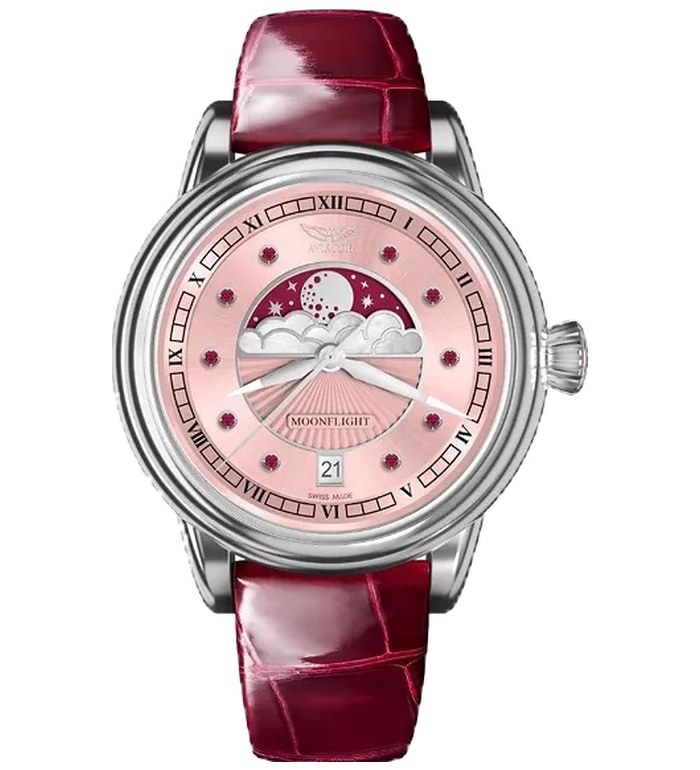 ЧАСОВНИК АVIATOR DOUGLAS MOONFLIGH GEMSTONE EDITION RUBY 36MM V.1.33.0.417.4