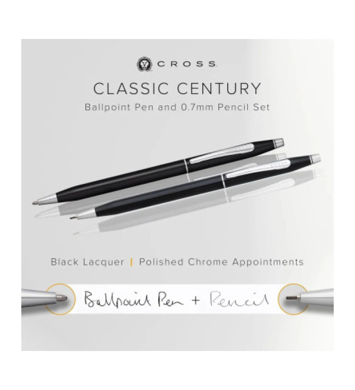 Комплект химикалка и молив 0.7 Cross Classic Century Black ct