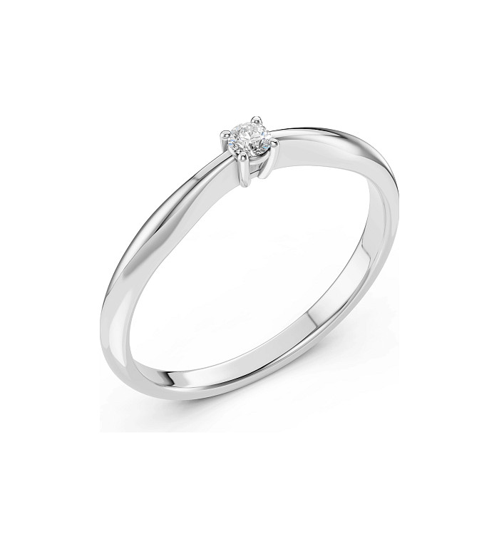 Cara пръстен с диамант 0.06 ct – ЗЛАТНО БИЖУ 14К K101-10021W(2.5)/14K