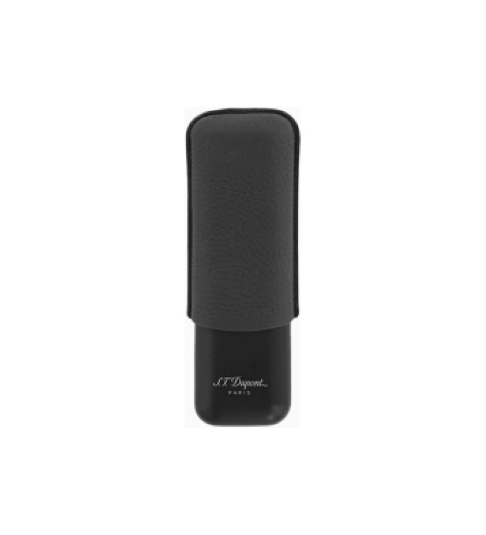 Калъф за 2 пури S.T.Dupont Black Grained And Matte Black Double Cigar Case 183240