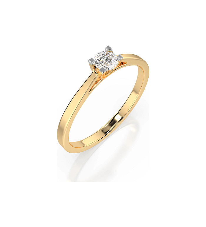 Cara пръстен с диамант 0.15 ct – ЗЛАТНО БИЖУ 14К K101-10020Y(3.4)/14K