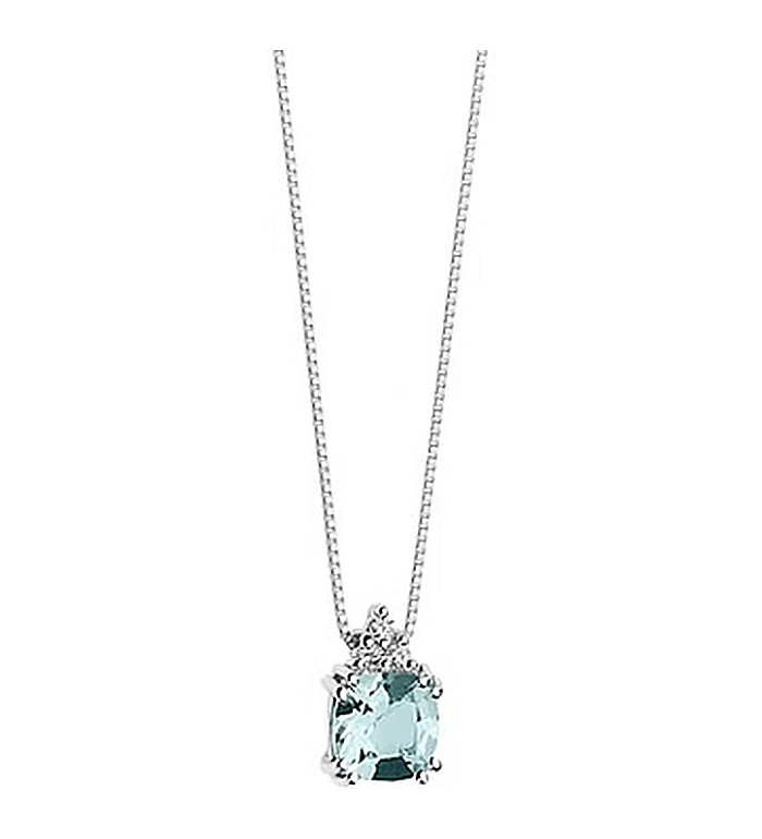 COMETE GOLD NECKLACE DIAMONDS, AQUAMARINE GLQ281