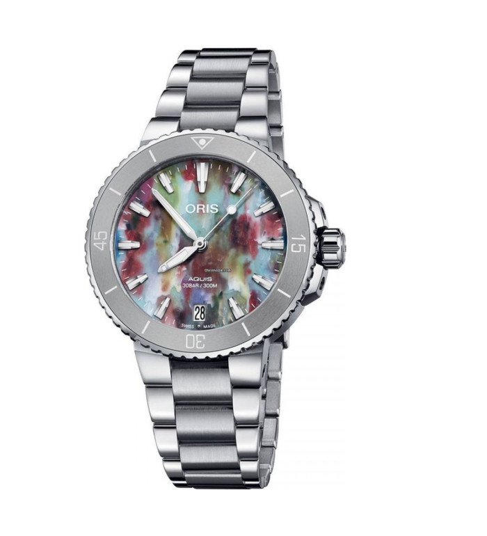 ORIS AQUIS DATE 36.5MM LADIES WATCH 733 7770 4150 - Set