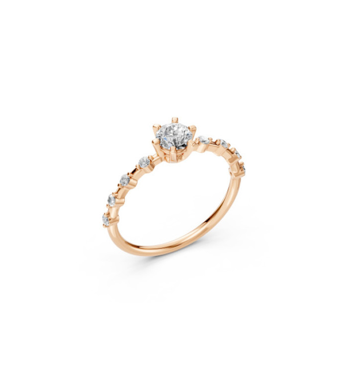 CARA Златен пръстен с диаманти 0.50+0.16 ct GIA сертификат K101-10095R