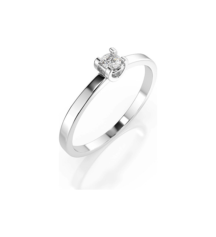 Cara пръстен с диамант 0.10 ct – ЗЛАТНО БИЖУ 14К K101-10022W(3.0)/14K