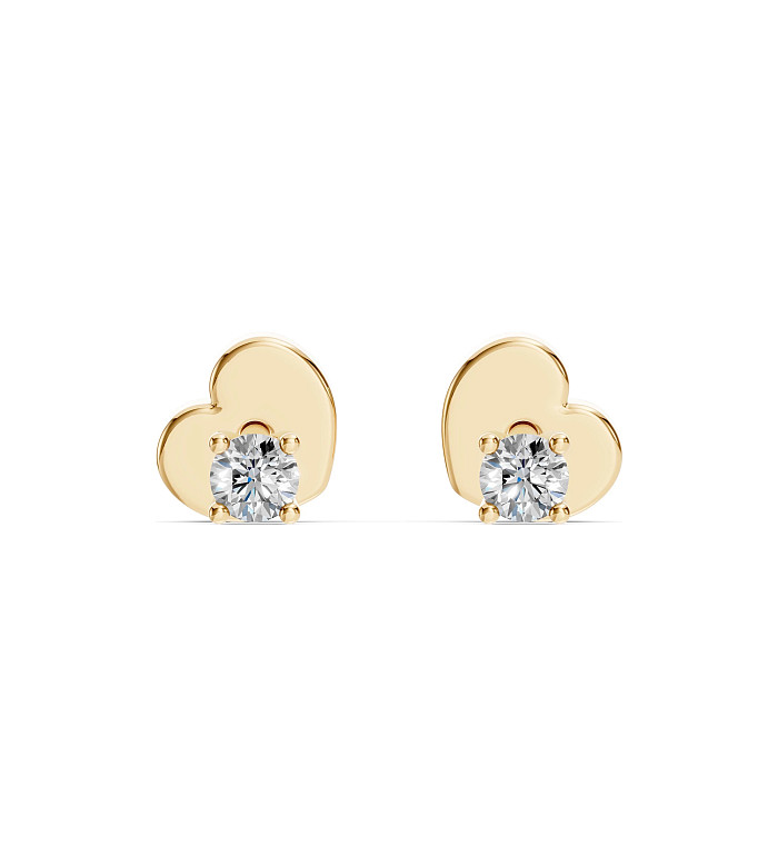 Cara обеци с диаманти 0.12 ct – ЗЛАТНО БИЖУ 14К K102-10012/1Y(2.5)/14K