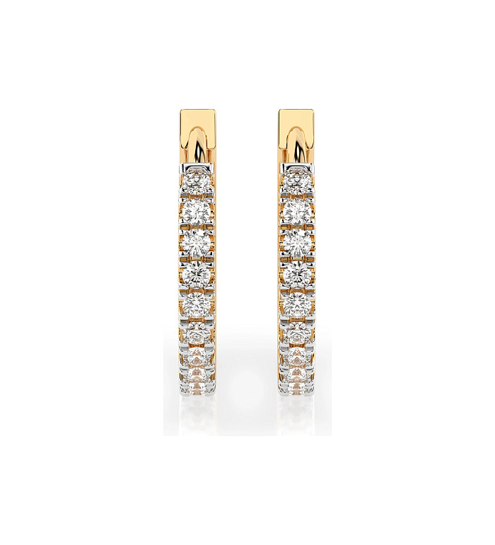 Cara обеци с диаманти 0.22 ct – ЗЛАТНО БИЖУ 14К K102-10109Y(1.3)/14K