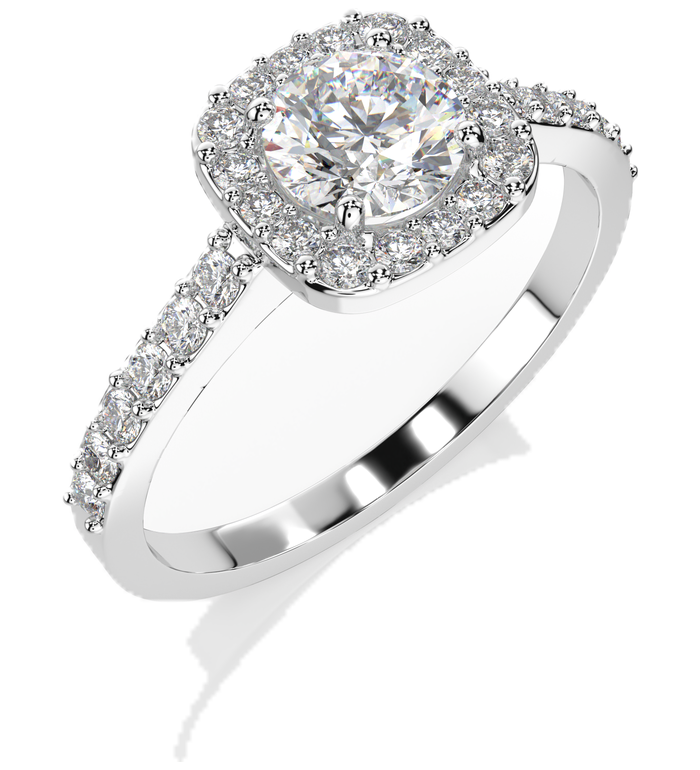 CARA Златен пръстен с диаманти 0.40+0.31 ct GIA сертификат K101-10152W