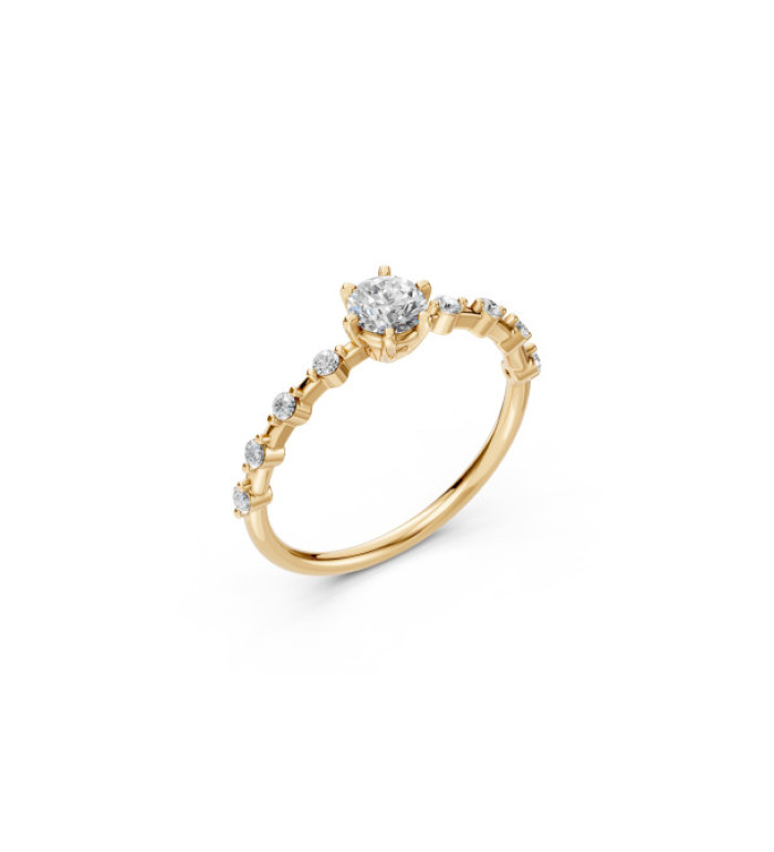 CARA Златен пръстен с диаманти 0.40+0.16 ct GIA сертификат K101-10190R