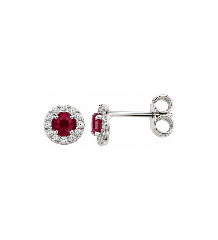 Cara Diamanti златни обеци с диаманти и рубини BB0467R