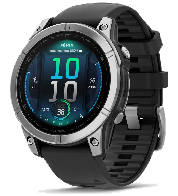 Garmin Fenix E Amoled Stainless Steel с Black силиконова каишка 010-03025-00