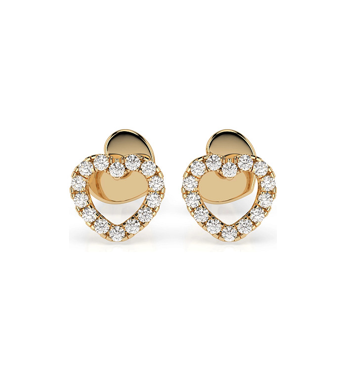 Cara обеци с диаманти 0.14 ct – ЗЛАТНО БИЖУ 14К K102-10028Y/14K