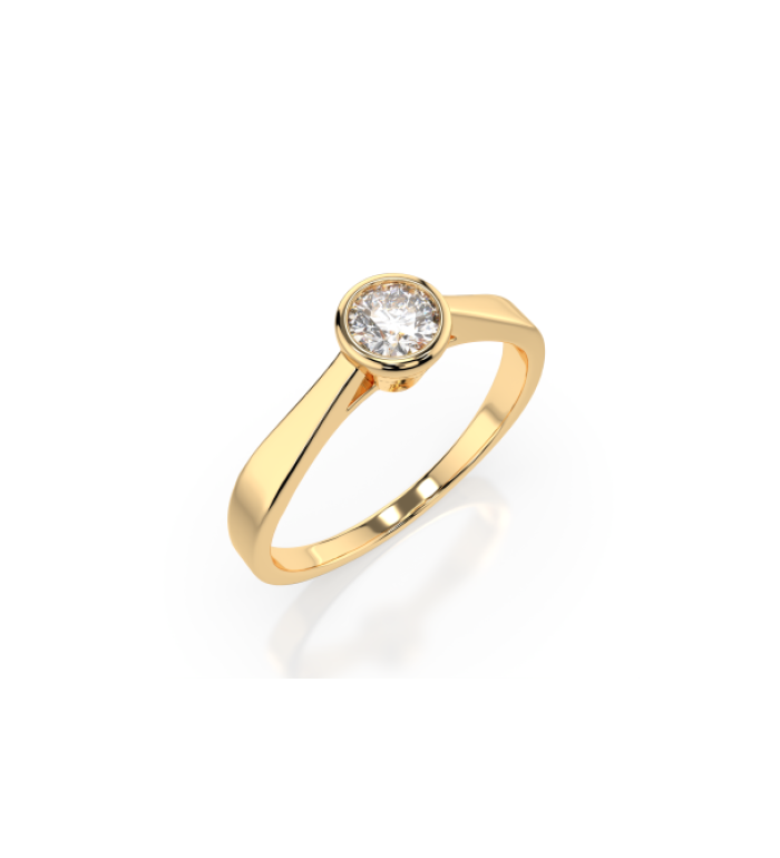 CARA Златен пръстен с диамант 0.3 Ct GIA сертификат K101-10010Y