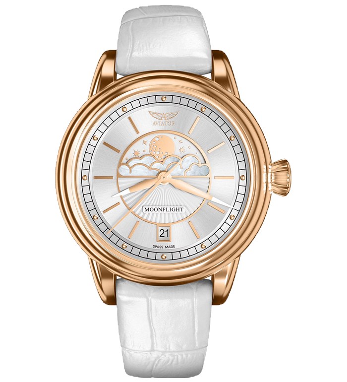 ЧАСОВНИК АVIATOR DOUGLAS MOONFLIGHT 36MM V.1.33.2.251.4