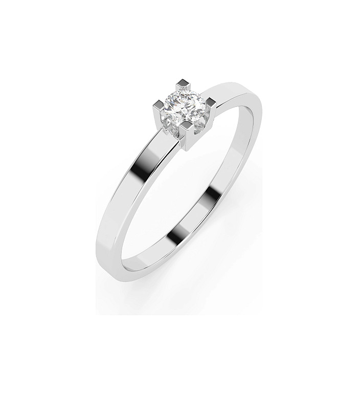 Cara пръстен с диамант 0.10 ct – ЗЛАТНО БИЖУ 14К K101-10036W(3.0)/14K