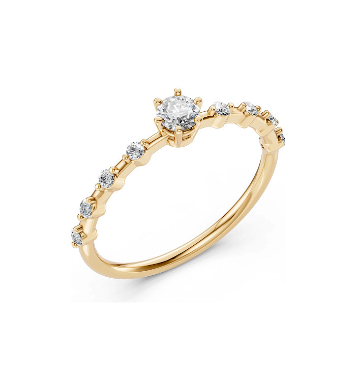 Cara пръстен с диаманти 0.20+0.16 ct – ЗЛАТНО БИЖУ 14К K101-10144Y(3.7)/14K