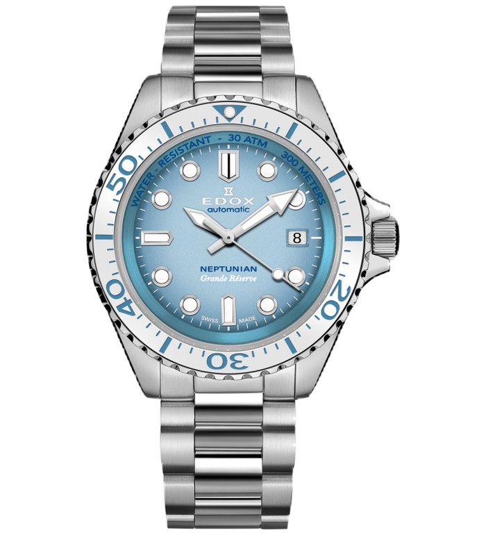 EDOX NEPTUNIAN GRANDE RÉSERVE DATE AUTOMATIC 42MM MEN'S WATCH 80801-3BBUM-BUCDN