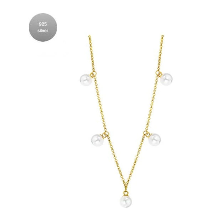 LOTUS SILVER PEARLS SILVER NECKLACE LP1932-1/1
