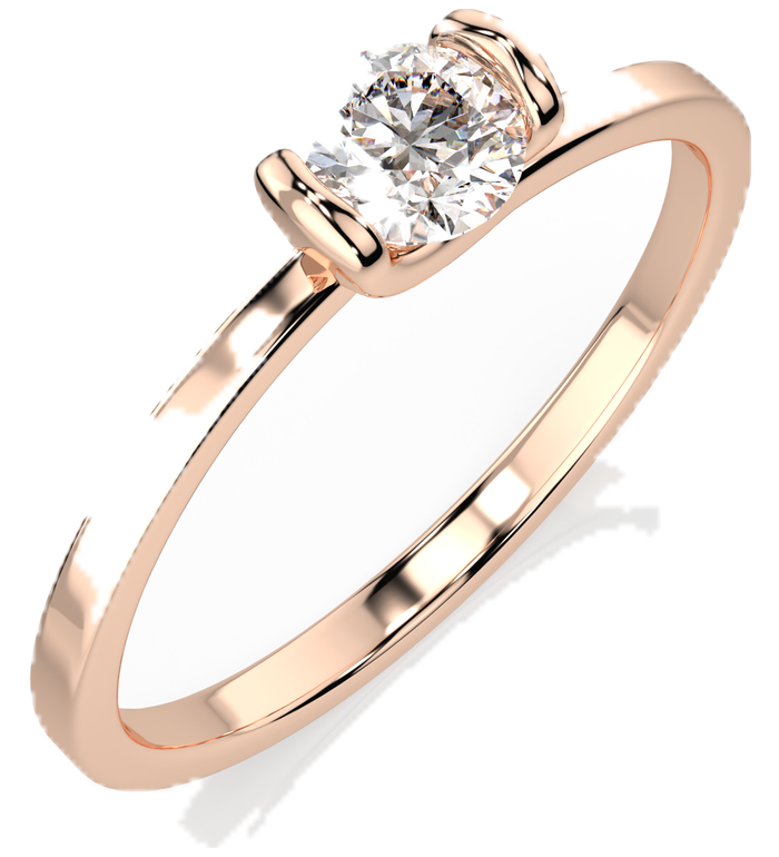 CARA Златен пръстен с диамант 0.3 Ct GIA сертификат K101-10016R