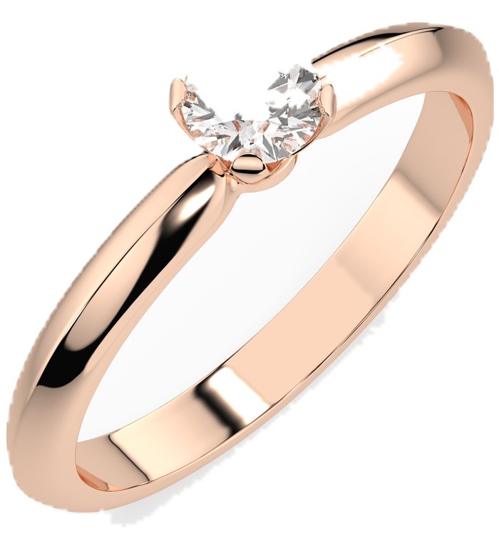 CARA Златен пръстен с диамант 0.30 ct GIA сертификат K101-10089R 