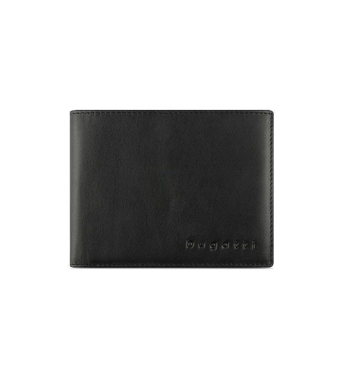 Кожен портфейл Bugatti Super Slim, черен