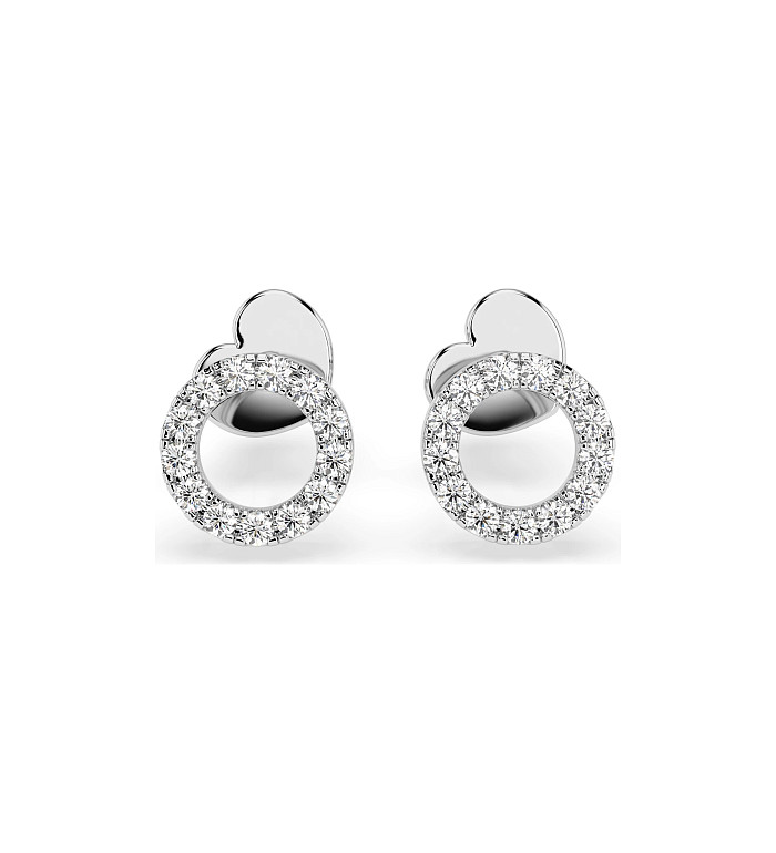 Cara обеци с диаманти 0.16 ct – ЗЛАТНО БИЖУ 14К K102-10055W/14K