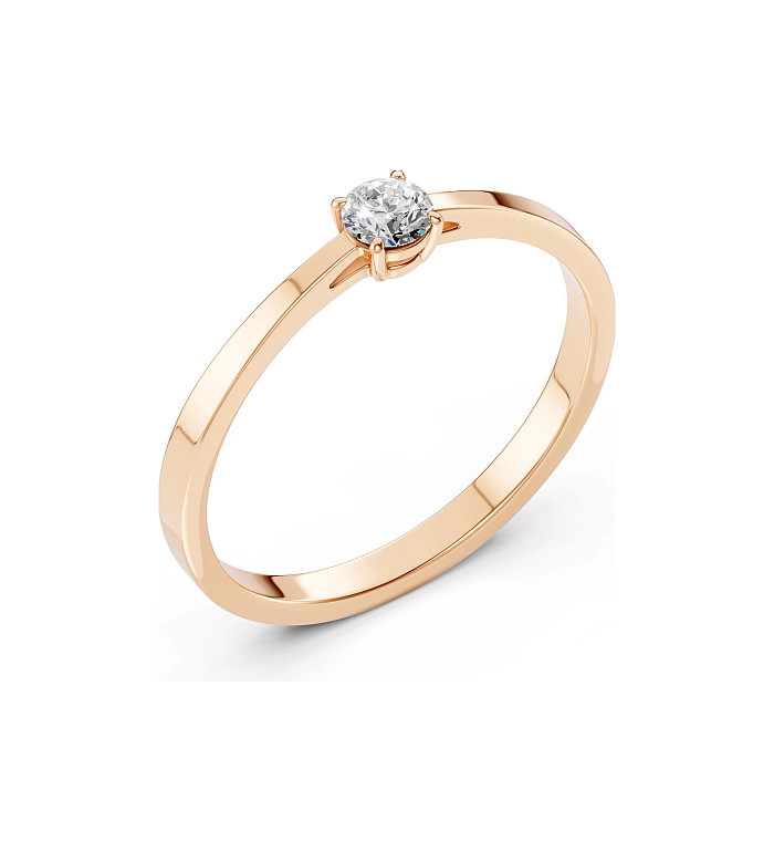 Cara пръстен с диамант 0.20 ct – ЗЛАТНО БИЖУ 14К K101-10012/1R(3.7)/14K