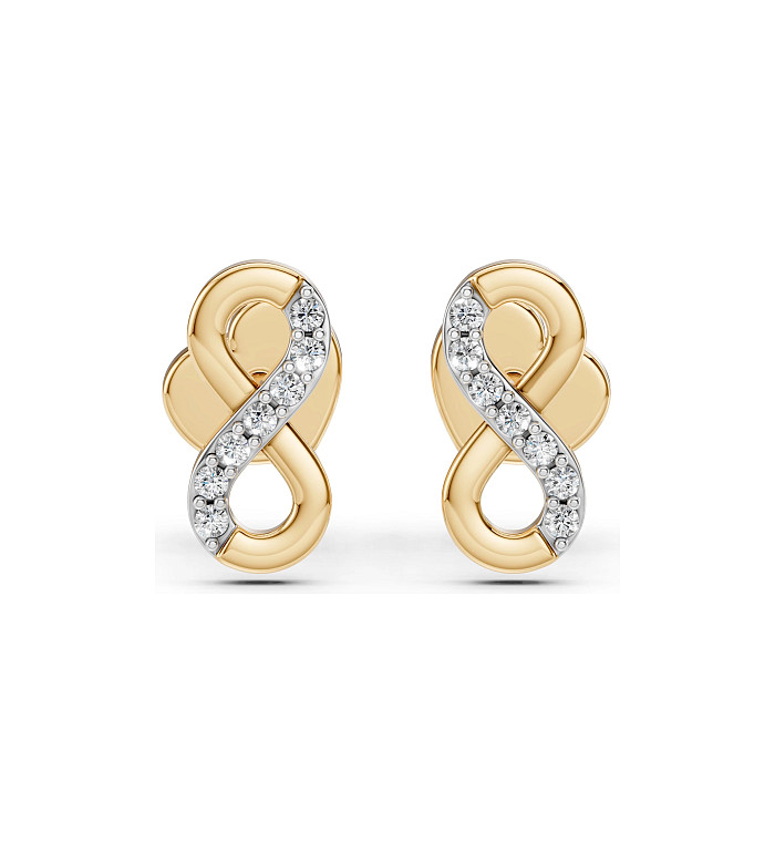 Cara обеци с диаманти 0.09 ct – ЗЛАТНО БИЖУ 14К K102-10092Y/14K
